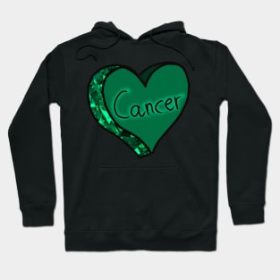 Emerald Green Cancer Star Sign Love Heart Hoodie